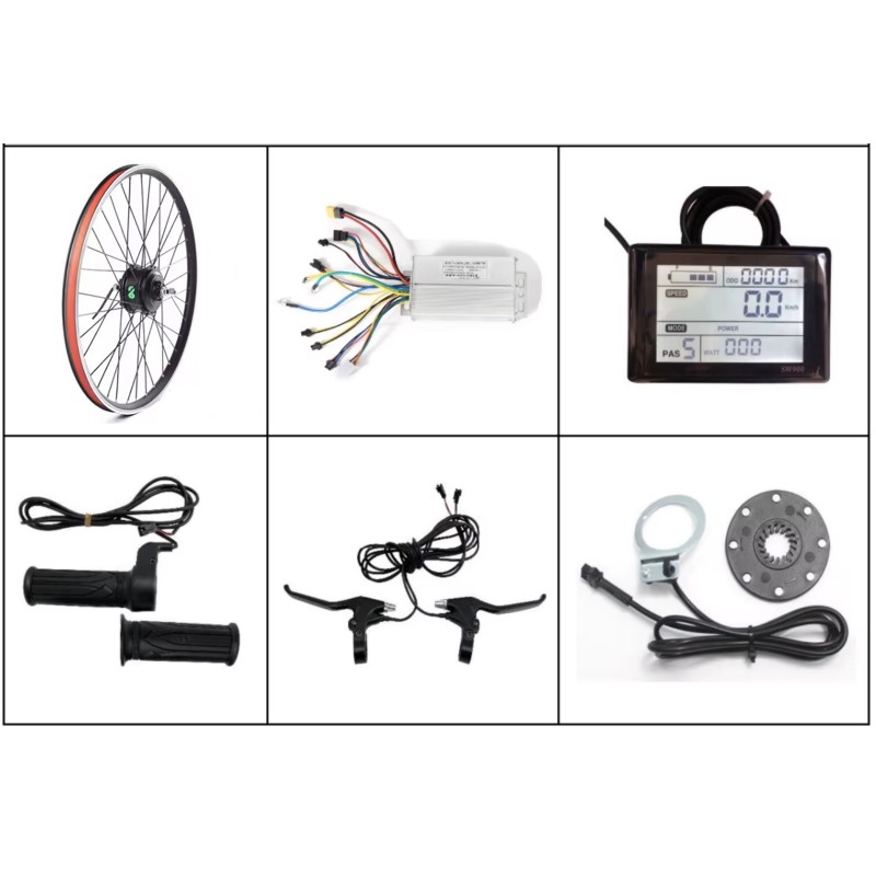 Kit de conversion de vélo électrique avec moteur arrière 36v 500w pour 20, 26, 27.5, 28, 29", 700cc KROXNE - 4  