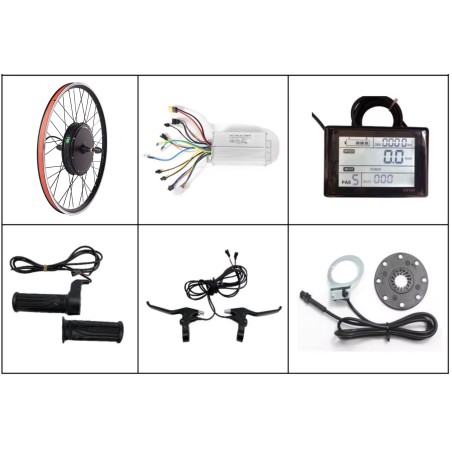 Konverteringssett for elsykkel med 48v 1500w frontmotor 20, 26, 27,5, 28, 29", 700cc KROXNE - 2  