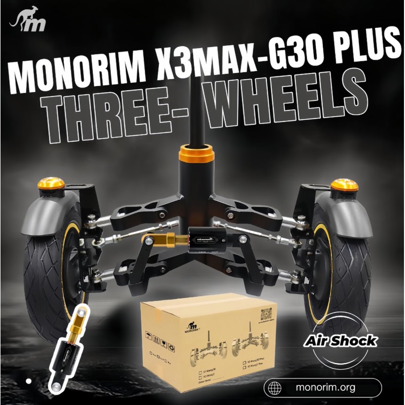 Monorim X3 Max Air predno okachvane s dve kola za Ninebot Max G30 & podobni skuter – Rezervna chast & amortizator Monorim - 6  