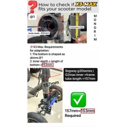 Monorim X3 Max Air framfjädring med dubbla hjul för Ninebot Max G30 & liknande scootrar – Reservdel & stötdämpare Monorim - 8  