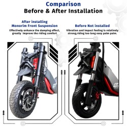 Etujaousitus Monorim MZ3 Plus Dual Air Segway ZT3 parempi ajomukavuus  - 4 Tärkeää: Tämän tuotteen asennuksen saa suorittaa vain