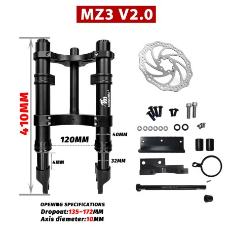 Predno okachvane Monorim MZ3 2.0 s spirachen disk 160mm za elektricheski trotinet Segway ZT3  - 1 Vazhno: Tozi produkt tryabva d