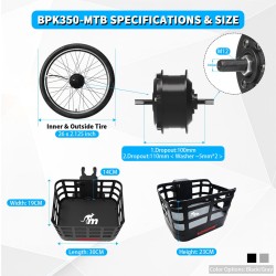 Kit Monorim BPK350 moteur 380w - batterie incluse pour vélo électrique  - 7 Kit de puissance pour vélo électrique Monorim BPK350