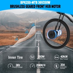 Monorim BPK350 konverteringssæt motor 380w - batteri inkluderet  - 8 Monorim BPK350 el-cykel power kit, 380W – Opgrader din cyke