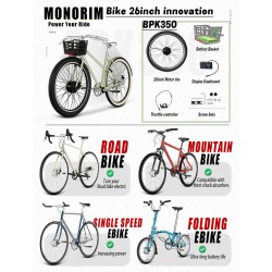 Monorim BPK350 konverteringskit motor 380w - batteri inkluderat för elcykel  - 20 Monorim BPK350 e-bike power kit, 380W – Uppgra