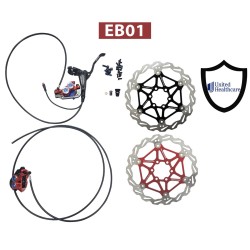Komplet Monorim EB01 4-stempel hydraulisk bremsesæt - håndtag, kaliber, kabel og bremseskive Monorim - 6 Komplet Monorim EB01 4-