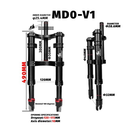 Suspensie fata Monorim MD0-V1 pentru Xiaomi M365/Pro  - 11 
Compatibilitate: Monorim MD0-V1 pentru Xiaomi M365/Pro si modele com