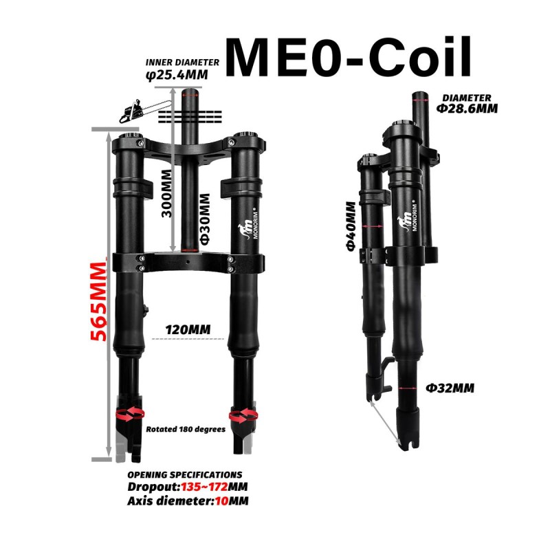 Monorim ME0 Vorderfederung Coil spring version 565mm x 165mm  - 12 
Kompatibilität: ME0 Coil Spring 565mm x 165mm für passende A