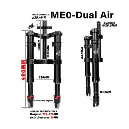 Foraffjedring Monorim ME0 Dual Air 565mm x 165mm  - 7 
Egnethed: Monorim ME0 Dual Air foraffjedring 565mm x 165mm til upgrade-pr