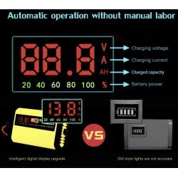 Zaryadno ustroystvo 12V 2A za olovno-kiselinni baterii 7Ah 12Ah 14Ah 20Ah  - 4 Osnovni harakteristiki

Digitalen LCD displey, po