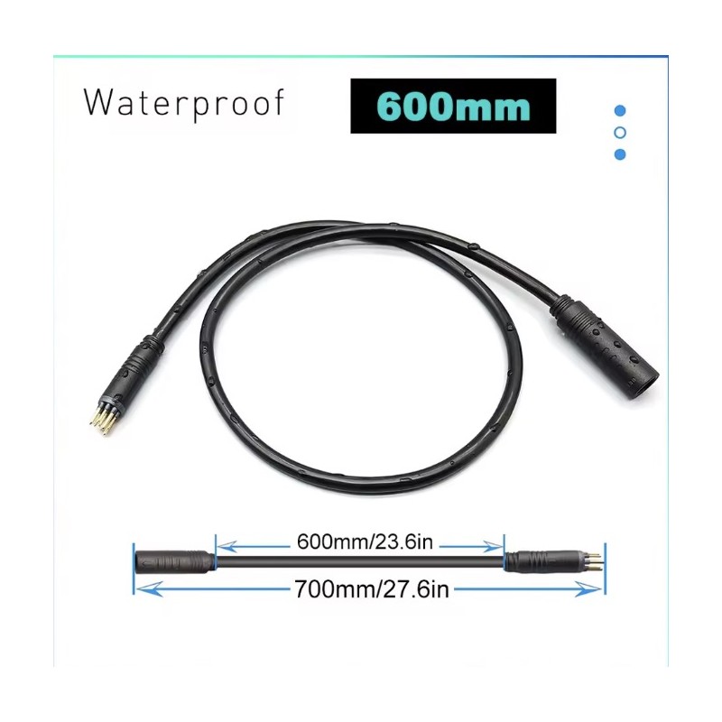 Motorkabel voor elektrische fiets en verlengkabel met 9-pins connector  - 1 Motorkabel en/of verlengkabel voor elektrische fiets