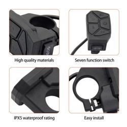 Ovládací panel 7 v 1 pro napájení, světla, blinkry a režimy pro iScooter iX3, iX4, iX7 Pro, Smartgyro, Urban Glide či podobné  -