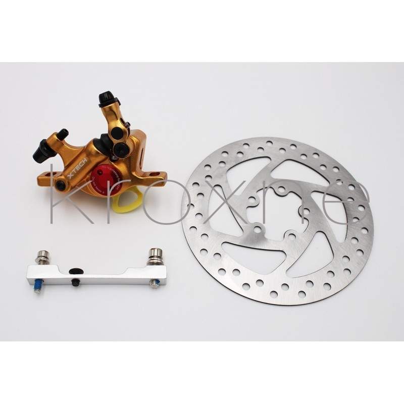 Auksinis „xTech“ stabdžių komplektas, skirtas „Xiaomi M365“, 1S, „Essential“, „Pro2“ arba „M365 Pro“. ZOOM xTech - 4 Auksinės sp