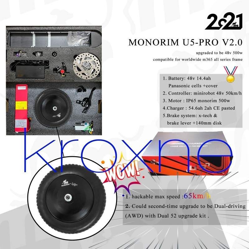 Pachet Monorim U5 2.0 pentru seria Ninebot Max G30, G30P, G30LE, G30LP, G30D, G30LP - baterie 48v 20ah motor 500w Monorim - 30 P