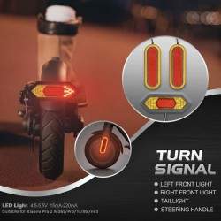 Kit pisca lateral e traseiro - indicador de direção para scooter elétrica.  - 1 Kit pisca lateral e traseiro - indicador de dire