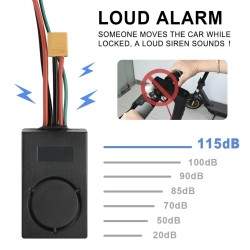 Uniwersalny alarm antykradzieżowy do hulajnogi elektrycznej Xiaomi, Ninebot, Segway, Dulatron, Kaabo, Vsett lub podobnych  - 2 U