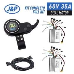 Kit de dois controladores com ecrã e gatilho para instalação de motor duplo 60v 35A (JP) KROXNE - 1  