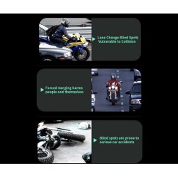 Vanntett blindsonedeteksjonssystem (130º vinkel) for scooter, sykkel eller motorsykkel KROXNE - 12  