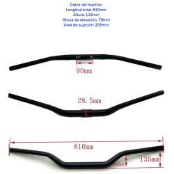 Lenktynių vairas, profesionalios rankenos dviračiams, keturratis, Quad 1-1/8" Kayo BSE CRF KLX KROXNE - 10  